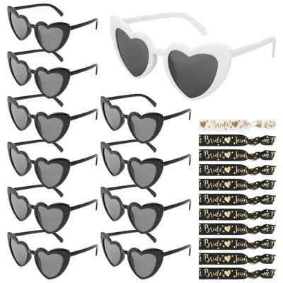 22-teiliges JGA-Sonnenbrillen-Set mit Herz-Design