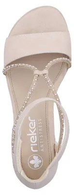 Produktbild von Rieker Damen Sandale Sandalette Strass Metallic Blockabsatz 64654, Größe:38 EU, Farbe:Rosa