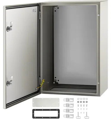 Zdjęcie produktu dla VEVOR Obudowa stalowa NEMA, 60 x 40 x 25 cm, stalowa skrzynka rozdzielcza NEMA 4X, wodoodporna i pyłoszczelna IP66, elektryczna skrzynka przyłączeniowa do użytku zewnętrznego/wewnętrznego, z płytą montażową