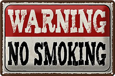 Produktbild von Blechschild Hinweis 18x12cm Warning no smoking