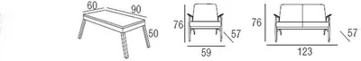 Produktbild von Gartenmöbel Sofagarnitur Tisch Hocker Sessel Veranda Sitzgruppen 4tlg.