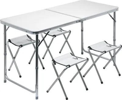 Obrázek produktu pro Cattara 13488 - Stůl kemping DOUBLE teleskop. šedý + 4x židlička