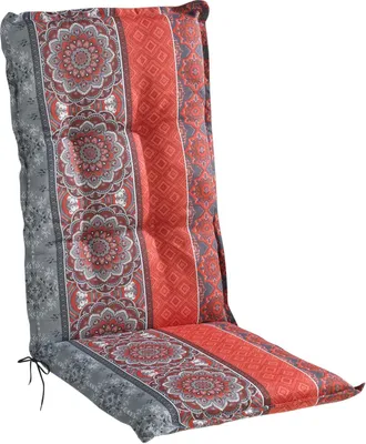 Produktbild von GO-DE Textil, Sesselauflage Hochlehner, Einzelset, Farbe: rot, Maße ca.: 120 cm x 50 cm x 7 cm, Rückenhöhe: 72