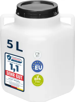 Produktbild von Garronda 5L Plastikfass BPA-freies quadratisches Fass und Behälter mit Deckel GD-0088, Weiß