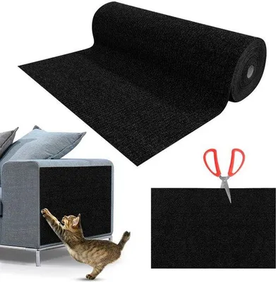 Produktbild von Krabmat für Katzen, krasfest, 40x200cm, schwarz, selbstklebend