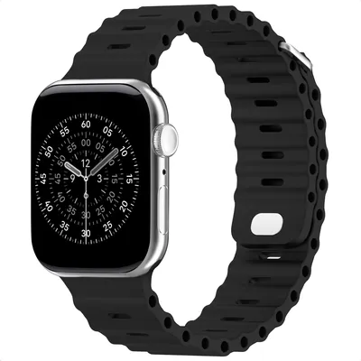 Productafbeelding van Accezz Ocean bandje voor de Apple Watch | 38/40/41/42 mm - Zwart