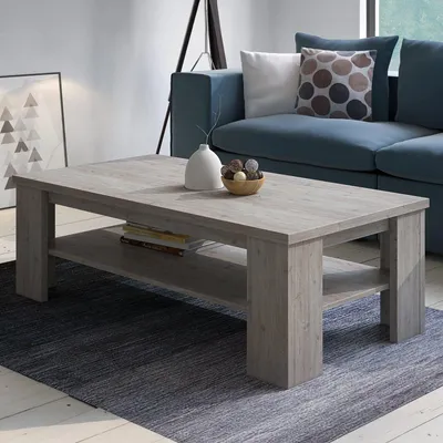 Image de Carlazzo - Table Basse, 130x67x41h cm Chêne Gris, un Compartiment
