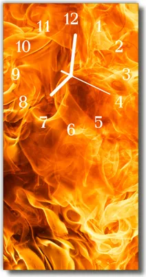 Produktbild von Tulup Glasuhr Wanduhr Küchenuhr Echt-Glas 30x60 Feuer Orange