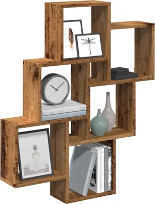 Image de Maison Exclusive - Étagère cubique aspect bois ancien 78x15x93 cm Matériau dérivé du bois