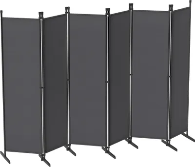 Obrázek produktu pro YRHome Paraván 6křídlový malý 300x180cm černý, skládací, neprůhledný a stabilní, pro vnitřní i venkovní použití