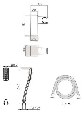 Produktbild von Optima Wannenset, eckig, OPH005