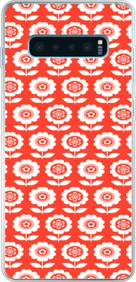 Produktbild von MuchoWow® Handyhülle Schutzhülle Hülle für Telefoonhoesje Samsung Galaxy S10 Plus Blumen - Muster - Rot Silikon Softcase Handy Hülle - Schutzhülle