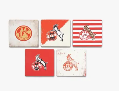 Produktbild von 1. FC Köln Kork-Untersetzer Logos 5er Set