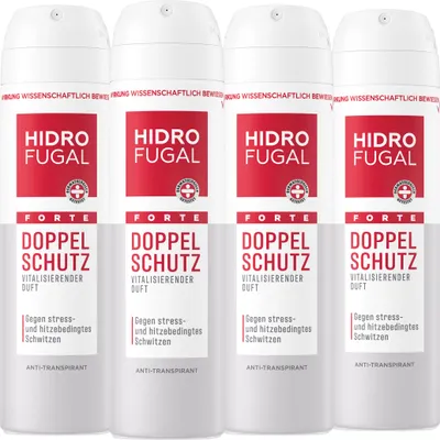 Produktbild von HIDROFUGAL Deo Spray FORTE DOPPEL SCHUTZ Anti-Transpirant-Schutz 4 x 150 ml