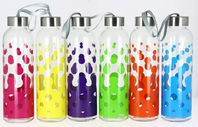 Produktbild von Wasserflasche Trinkflasche To Go Glas 500 ml, gelb