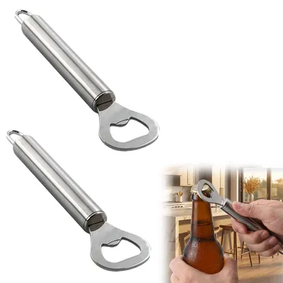 2er-Set Flaschenöffner aus Edelstahl, ergonomisch