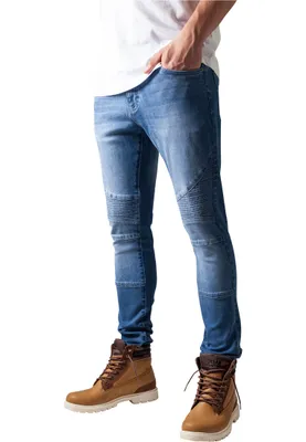 Produktbild von Urban Classics Hose Slim Fit Biker Jeans Blue Washed-30