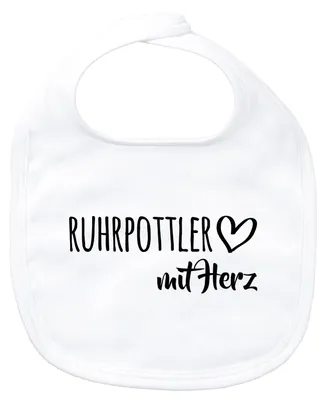 Produktbild von Huuraa Baby Lätzchen Ruhrpottler mit Herz White Klettverschluss  Baumwolle Latz Geschenkidee