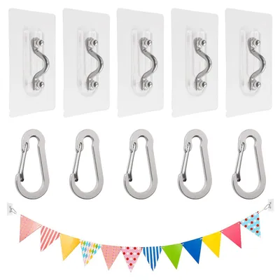 Selbstklebende Haken, 5 Sets, für Lichterketten und Dekoration