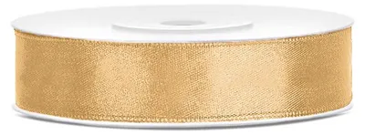 Produktbild von Satin Geschenkband honig gold 25m 12mm breit