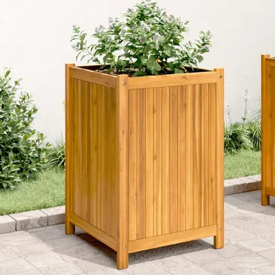 Produktbild von Best Möbel Pflanzkübel mit Einlage 50x50x75 cm Massivholz AkazieBlumentöpfe - 2024 Neu