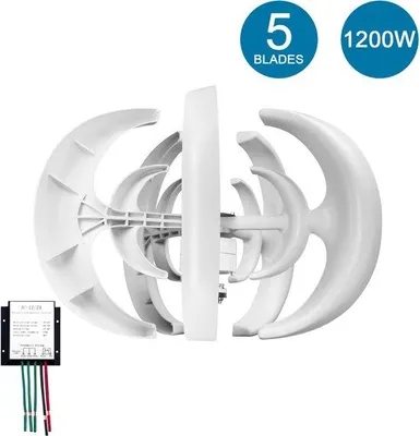 Imagen del producto de Generador eólico tipo faro - 12V 1200W - Aleación de aluminio y nylon - Duradero