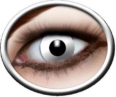 Produktbild von Eyecatcher Color Fun - Farbige  Kontaktlinsen  White Zombie  Weißer Zombie  2 Stück (1 Paar) - Ideal für Karneval, Fasching, Halloween & Party