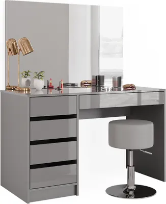 Produktbild von Schminktisch-Set Vicco Sherry Grau 120 cm mit Hocker, Model 38785