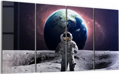 Produktbild von DEQORI Glasbild Echtglas 4x30x60 cm 'Mondspaziergang' Wandbilder XXL groß
