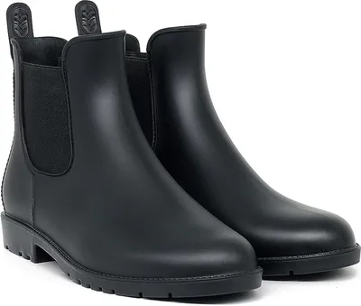 Produktbild von ASKSA Dámské krátké gumové boty Venkovní boty Chelsea Rain Shoes Voděodolné boty do deště, černá, velikost: 43