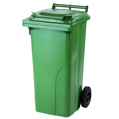 Zdjęcie produktu dla Pojemnik kubeł na odpady i śmieci ATESTY Europlast Austria - zielony 120L