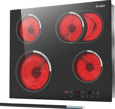Immagine prodotto di Piano di cottura in vetroVetroceramica, quattro zone di cottura, funzioni touch control, nero
