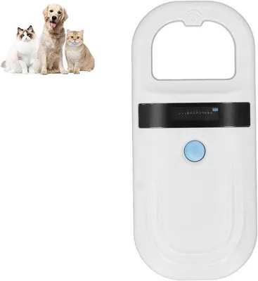 Immagine prodotto di Scanner manuale con scheda di memoria - scanner portatile per identificazione con display OLED - per cani e gatti - compatibile con ISO 11784/85 FDX-B ID64.