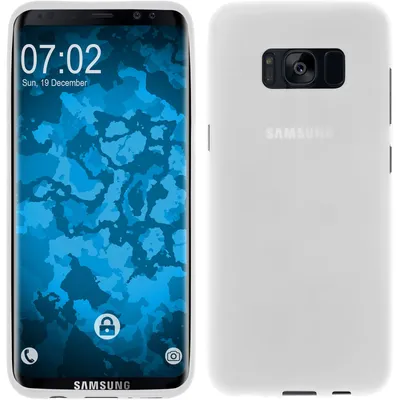 Produktbild von PhoneNatic Case kompatibel mit Samsung Galaxy S8 - weiß Silikon Hülle matt + flexible Folie