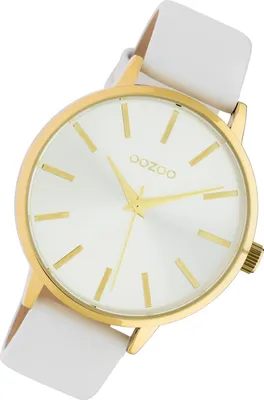 Produktbild von OOZOO Uniuhr C10611 Quarzwerk Weißes Lederarmband 42mm