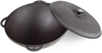 Produktbild von Kasan Asia, Kazan, 40 cm, 12 Liter aus Gusseisen, Wok, Kochtopf, inklusive Gusseisen Deckel