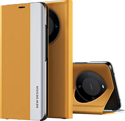Obrázek produktu pro Huawei Mate 60 Pouzdro, MagnetickéPolyuretanKožené Pouzdro s Funkcí Stojánku pro Huawei Mate 60 Žluť