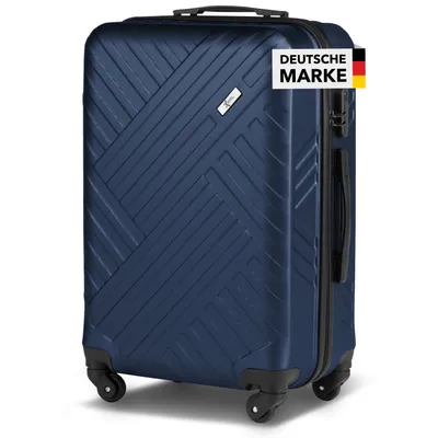 Produktbild von Xonic Design Reisekoffer mit Rollen 360° - ABS Hartschalen-Koffer Trolley mit Zahlenschloss in Handgepäck M-L-XL-Set (Nightblue, XL)