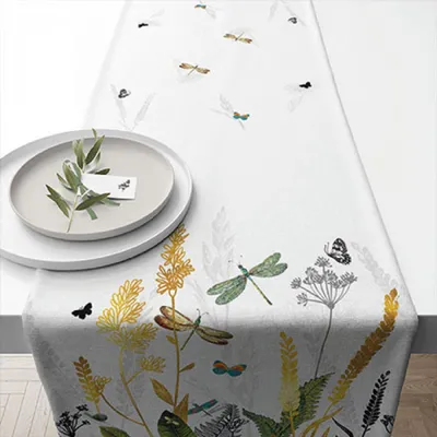 Produktbild von Ambiente Tischläufer Zierblumen weiß