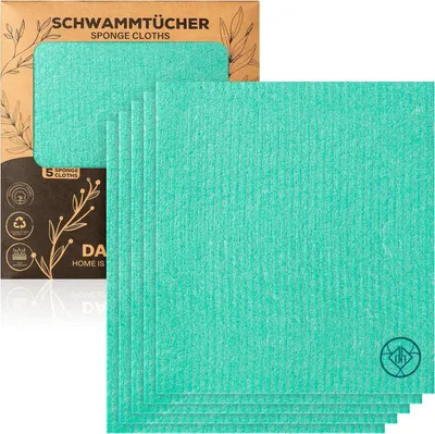 Obrázok produktu pre DANIHOME Hubkové utierky Light Green, sada 5 ks