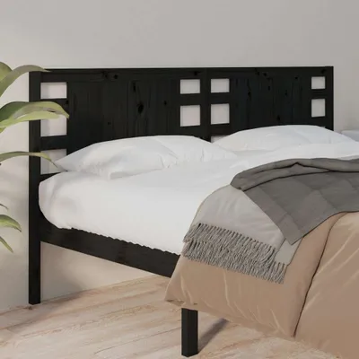 Produktbild von vidaXL Kopfteil Schwarz 206x4x100 cm Massivholz Kiefer - Kopfteil - Kopfteile - Bettkopfteil - Holzkopfteil