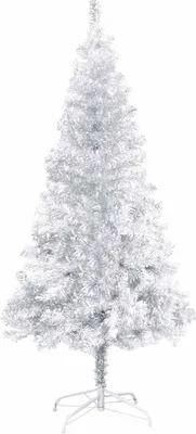 Produktbild von vidaXL Künstlicher Weihnachtsbaum Beleuchtung & Kugeln Silber 120 cm