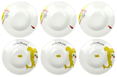 Produktbild von 6 Stück Retsch Arzberg XL Pastateller Porzellan Ø 27cm Italienisches Design Spaghettiteller Suppenteller Salatteller