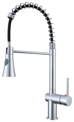 Produktbild von AICA Küchenarmatur Federzug Ausziehbarer Sprayer Messingkern Mischbatterie Wasserhahn Küche Chrom