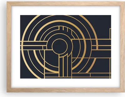 Produktbild von Gerahmtes Poster - Rahmen in heller Eiche - Abstraktion Stück Modern - 40x30 cm - Wand Bild - Wanddeko - Wandbilder - Kunstposter - Wandposter - Bilderrahmen - Bilder - Kunstdruck - P2NAA40x30-4640