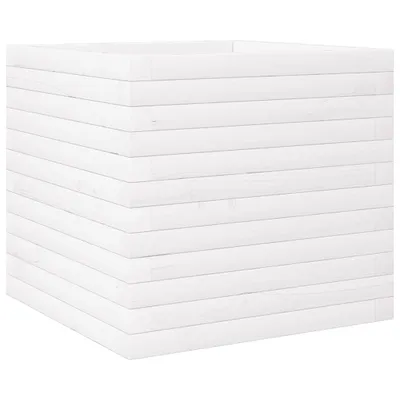 Image de vidaXL Bac à plantes blanc 50x50x46 cm pin massif