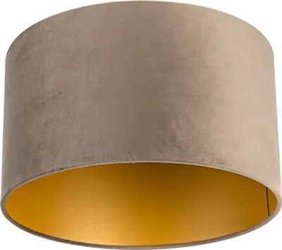Produktbild von Velours Lampenschirm taupe 35/35/20 mit goldenem Interieur