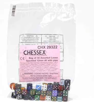 Produktbild von Chessex Würfelset speckled 12mm D6 - 50 Stück Würfelspiel
