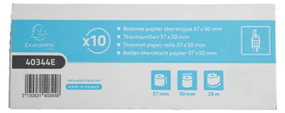 Produktbild von Exacompta 60x Thermorolle 1-lagig 55g/m2 57x28mx12 - Weiß - 40344E