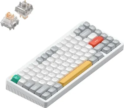 Produktbild von NuPhy Halo75 V2 IO Series Mechanische Gaming-Tastatur Bluetooth/2.4GHz/USB-C - QWERTY US, Ionic White / Blush Max